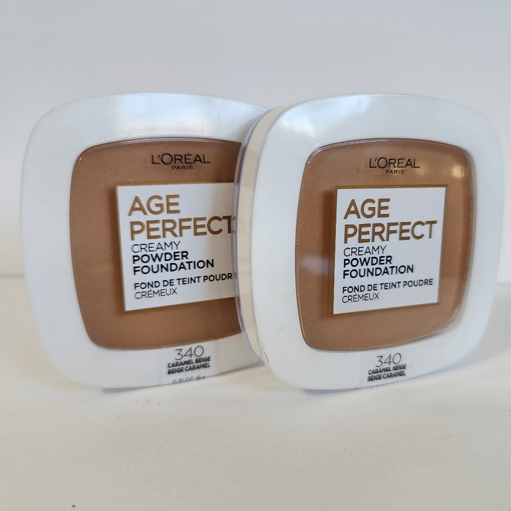 Set of 2 (two) L'Oreal Paris Creamy Powder Foundation #340 Caramel Beige
